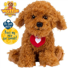 Golden Bear Waffle the Wonder Dog Soft Toy with Sound Kids Plush Gift