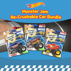 Hot Wheels Monster Jam Re-Crushable Car Bundle