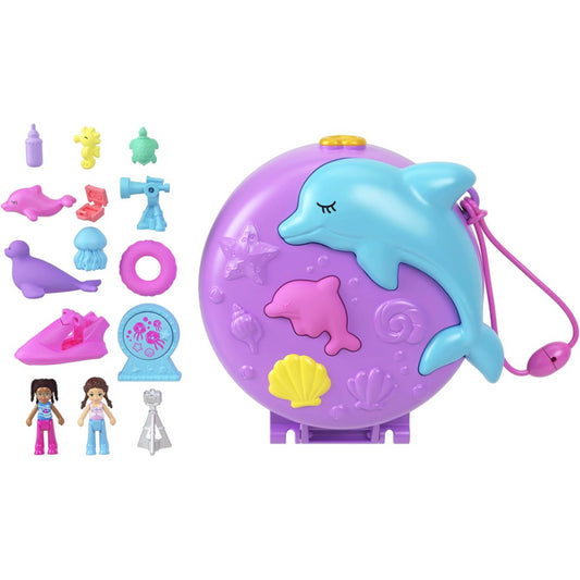 Polly Pocket Dolls Playset Dolphin Rescue & Play Compact and Accessories