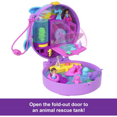 Polly Pocket Dolls Playset Dolphin Rescue & Play Compact and Accessories