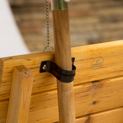 KidKraft Outdoor Wooden Chaise Garden Sun Lounger with Umbrella for Kids