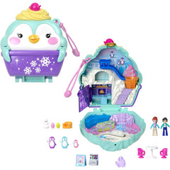 Polly Pocket Dolls Playset with Fidget Exterior Snow Sweet Penguin Compact