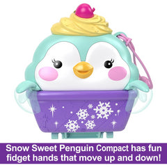 Polly Pocket Dolls Playset with Fidget Exterior Snow Sweet Penguin Compact