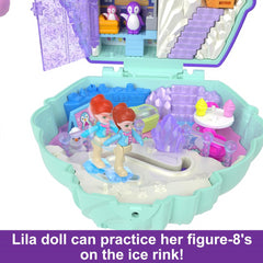 Polly Pocket Dolls Playset with Fidget Exterior Snow Sweet Penguin Compact