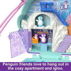 Polly Pocket Dolls Playset with Fidget Exterior Snow Sweet Penguin Compact