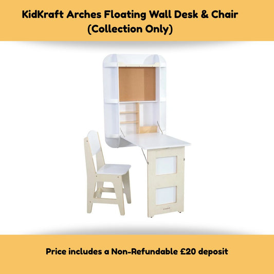 KidKraft Arches Floating Wall Desk & Chair (Collection Only)