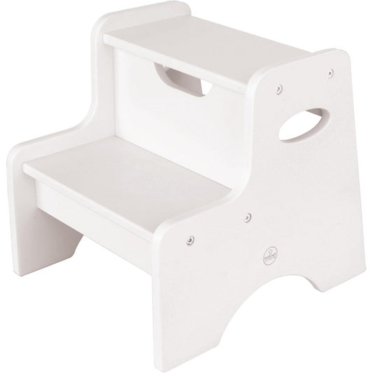 KidKraft Two Step Wooden Step Stool in White For Kids