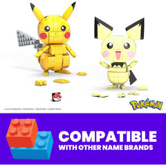 Mega Pokemon Figures Toy Building Set  4-Inch Pikachu Raichu and Pichu Trio