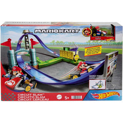 Hot Wheels Mario Kart Circuit Slam Track Set with Mario Kart Vehicle Playset