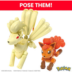 MEGA Pokemon Building Toy - Vulpix Evolution Set with 145 Pieces and Ninetales