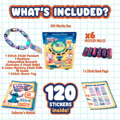 Sticki Rolls Stitch Bracelet & Necklace Set With 120 Stickers