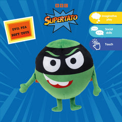 Cbeebies Supertato Evil Pea 16cm Soft Toy Kids Plush Figure Gift
