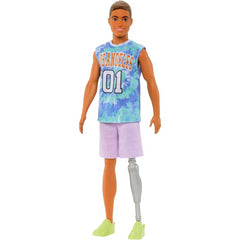Barbie Fashionistas Doll #212 Ken with Prosthetic Leg Los Angeles Jersey