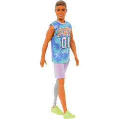 Barbie Fashionistas Doll #212 Ken with Prosthetic Leg Los Angeles Jersey