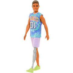Barbie Fashionistas Doll #212 Ken with Prosthetic Leg Los Angeles Jersey