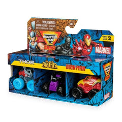Monster Jam Marvel Mini Jams Thor Black Panther Iron Man Set