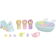 Sylvanian Families 5707 Triplets Baby Bathtime Set - Doll Playset and Vehicle