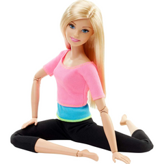 Barbie Blonde Hair Made To Move Doll Pink Top and Black Leggings