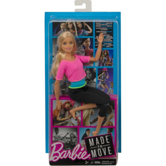 Barbie Blonde Hair Made To Move Doll Pink Top and Black Leggings