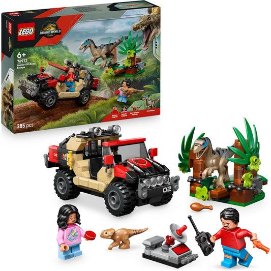 Lego Jurassic World 76972 Raptor Off-Road Escape Dinosaur Playset