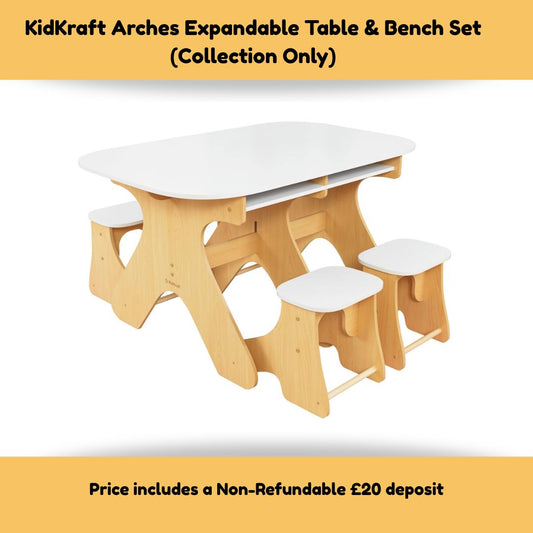 KidKraft Arches Expandable Table & Bench Set (Collection Only)