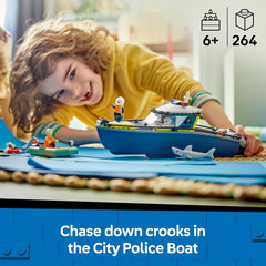 Lego City 60456 Police Boat Chase Playset With Minifigures