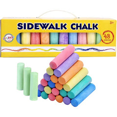 Playkidiz Sidewalk Chalk 48 Pieces Outdoor Drawing Toy