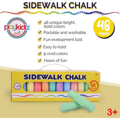 Playkidiz Sidewalk Chalk 48 Pieces Outdoor Drawing Toy