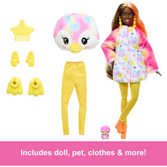 Barbie Cutie Reveal Colourful Dreams Series Soft Plush & 10 Surprises - Penguin