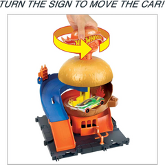 Hot Wheels City Downtown Burger Blitz Drive-thru Playset and Toy Car