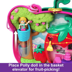 Polly Pocket Dolls Playset with Fidget Exterior Straw-beary Patch Compact