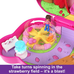 Polly Pocket Dolls Playset with Fidget Exterior Straw-beary Patch Compact