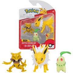 Pokemon Battle Figures 3 Pack Abra Chikorita and Jolteon