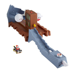 Hot Wheels Mario Kart Boo's Spooky Sprint Race Track Playset with Shy Guy