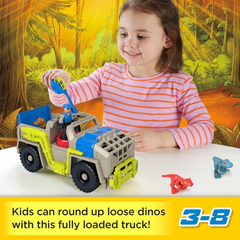 Imaginext Jurassic World Dinosaur Toys Track & Transport Dino Truck Set