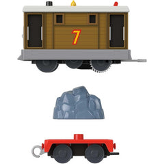 Thomas & Friends Motorized Toy Train Toby Battery-Powered Engine with Cargo Car