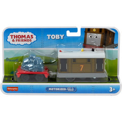 Thomas & Friends Motorized Toy Train Toby Battery-Powered Engine with Cargo Car