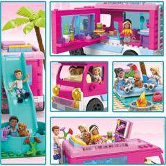 Mega Construx Barbie Building Toy Set Dream Camper Adventure 580Pcs