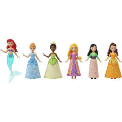 Disney Princess Toys Small 6 Posable Dolls with Sparkling Clothing & Accessories