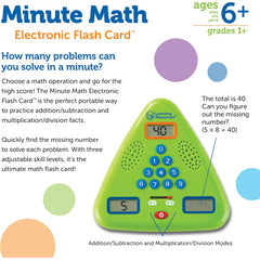 Learning Resources Minute Math Flash Card Game Fast Math Practice
