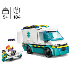Lego City 60451 Emergency Ambulance Toy with 2 Mini Figures Construction Playset