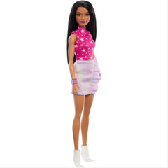 Barbie Fashionistas Doll 65th Anniversary #215 - Pink Star-Print Top