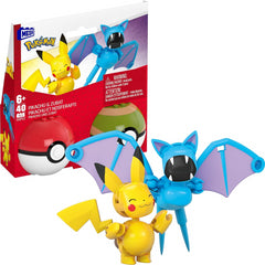 Mega Pokemon Pikachu & Zubat Construction Buildable Figuers