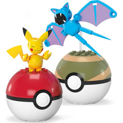 Mega Pokemon Pikachu & Zubat Construction Buildable Figuers