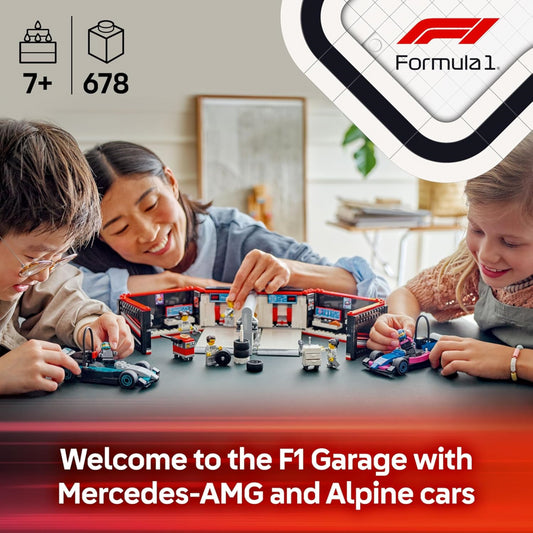 Lego City 60444 F1 Garage Mercedes AMG & Alpine Cars Building Set
