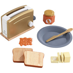 KidKraft Metallic Toy Toaster Set With Play Food