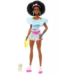 Barbie Fashionistas Doll with Roller Skates and Pet Puppy