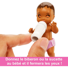 Barbie Doll Crib Playset with Skipper Sleepy Eyes Baby Sleepy Eyes Furniture