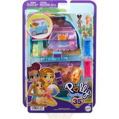 Polly Pocket Dolls Playset with Fidget Exterior Seaside Puppy Ride Compact