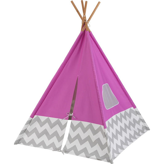 KidKraft Deluxe Play Teepee Tent with Pink Grey and White Chevrons